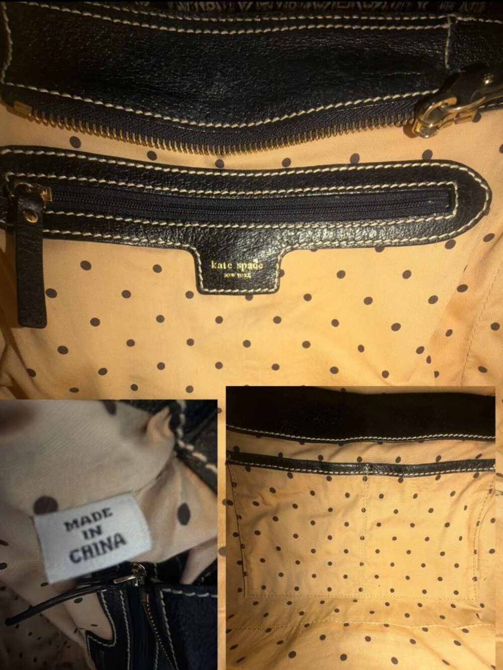 VTG Kate Spade Wellesly Quinn Tote Black Boarskin Textured Leather Shoulder Bag - Picture 8 of 9